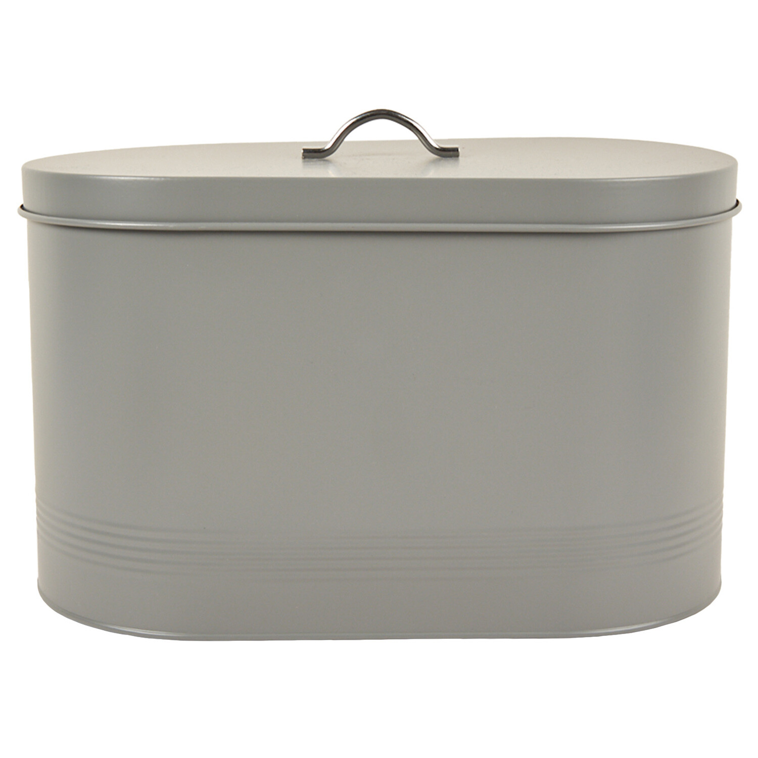 Grey Oval Ribbed Bread Bin - Grey Image 3