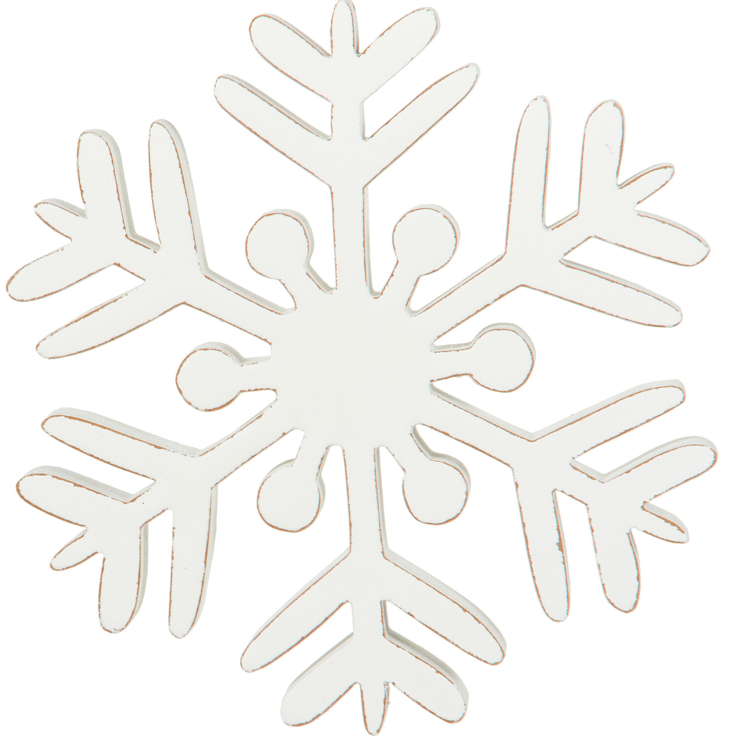 Wooden Snowflake White - White Image 3