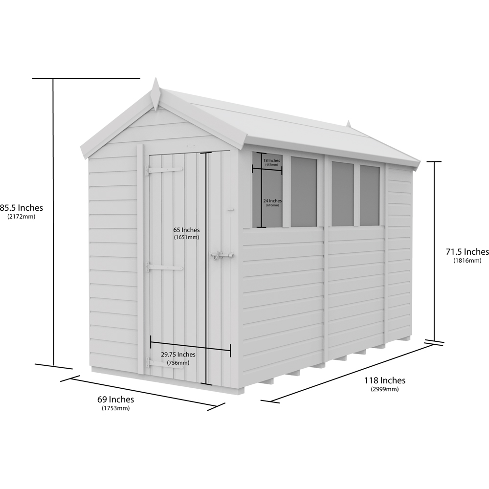 DIY Sheds 5 x 10ft Tongue and Groove Timber Apex Security Garden Shed Image 9