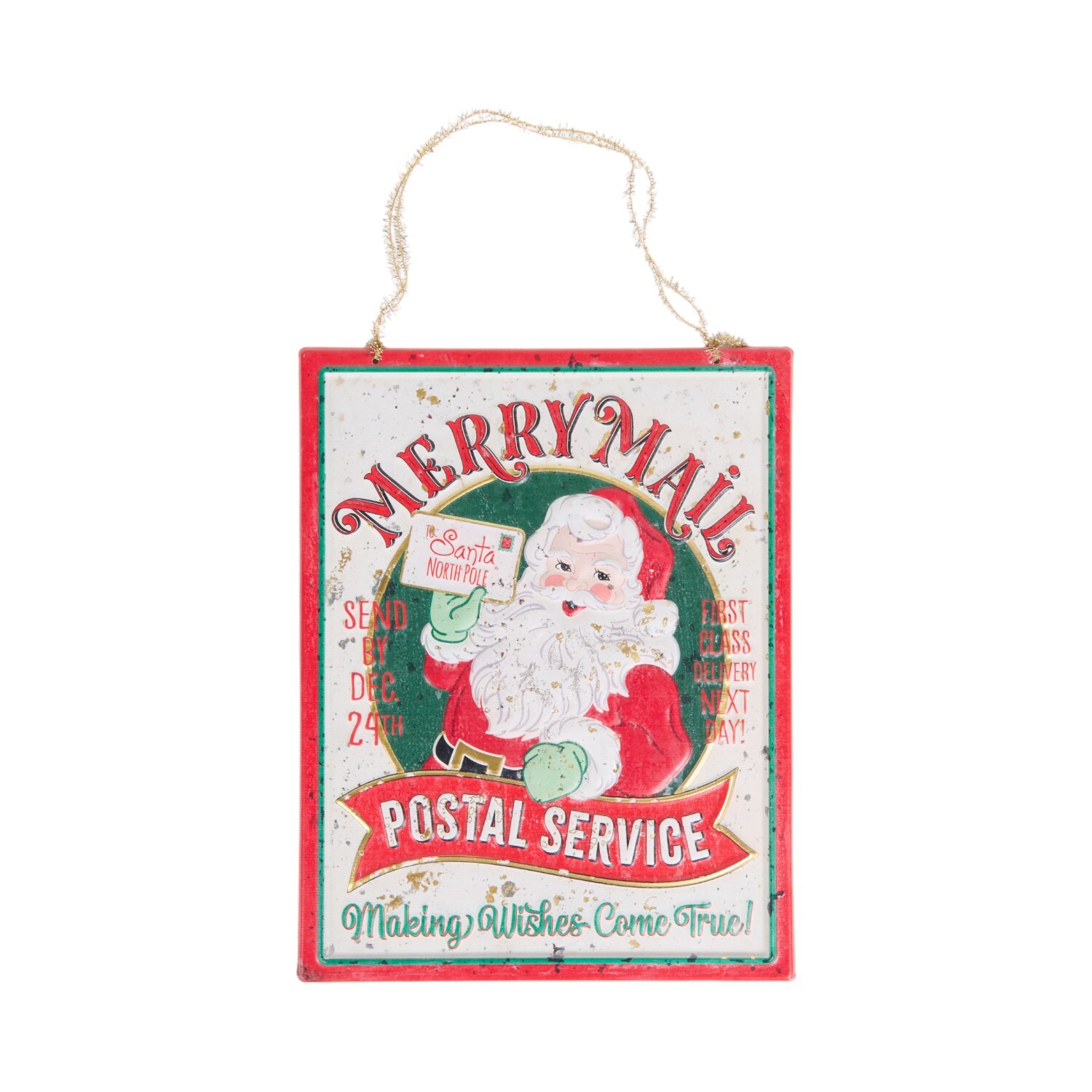 Retro Santa Hanging Wall ArtMulticolour Image 5