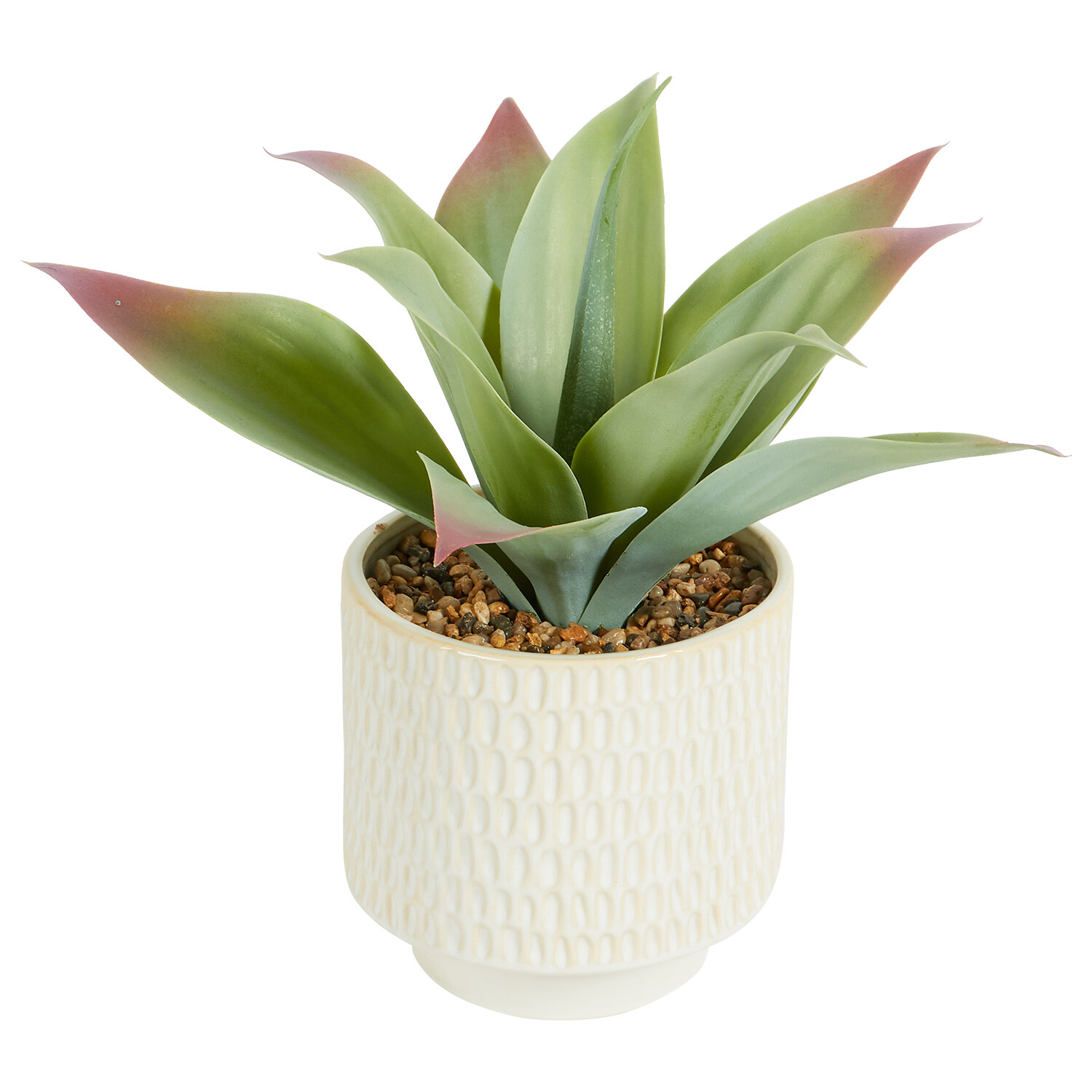 Faux Agave Plant in Dimpled Pot - Green Image 3