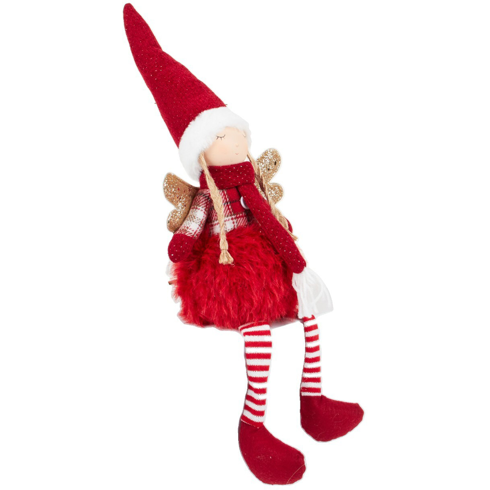 Shelf Sitting Traditional Fairy OrnamentRed Image 2