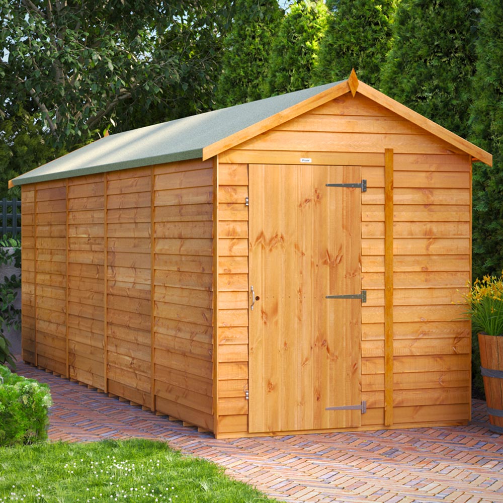 Power Sheds 18 x 6ft Overlap Apex Wooden Shed Image 2