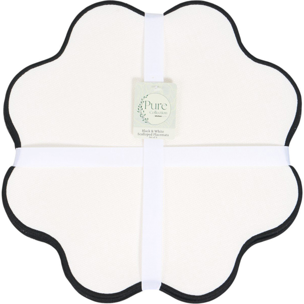 Pack of 4 Scalloped Placemats White Image 1