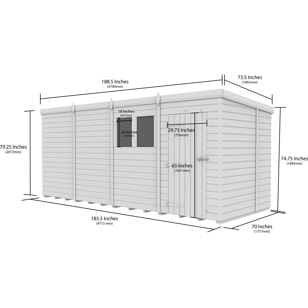 DIY Sheds 16 x 6ft Tongue and Groove Timber Pent Security Garden Shed Image 9