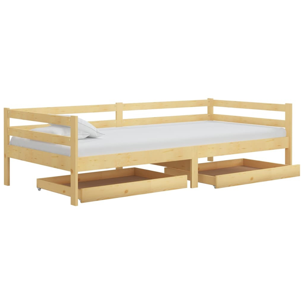 Walplus Natural Pinewood Day Bed Drawer Set of 2 Image 3