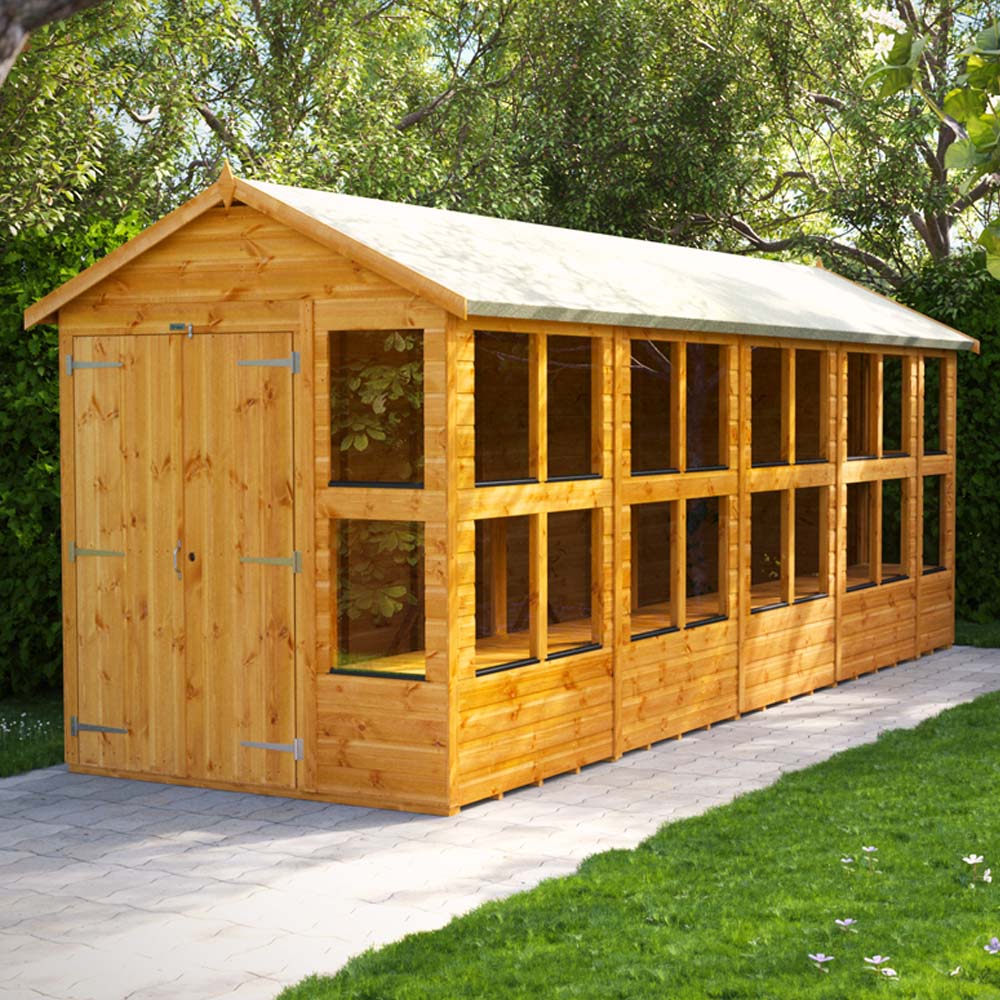 Power Sheds 18 x 6ft Double Door Apex Potting Shed Image 2