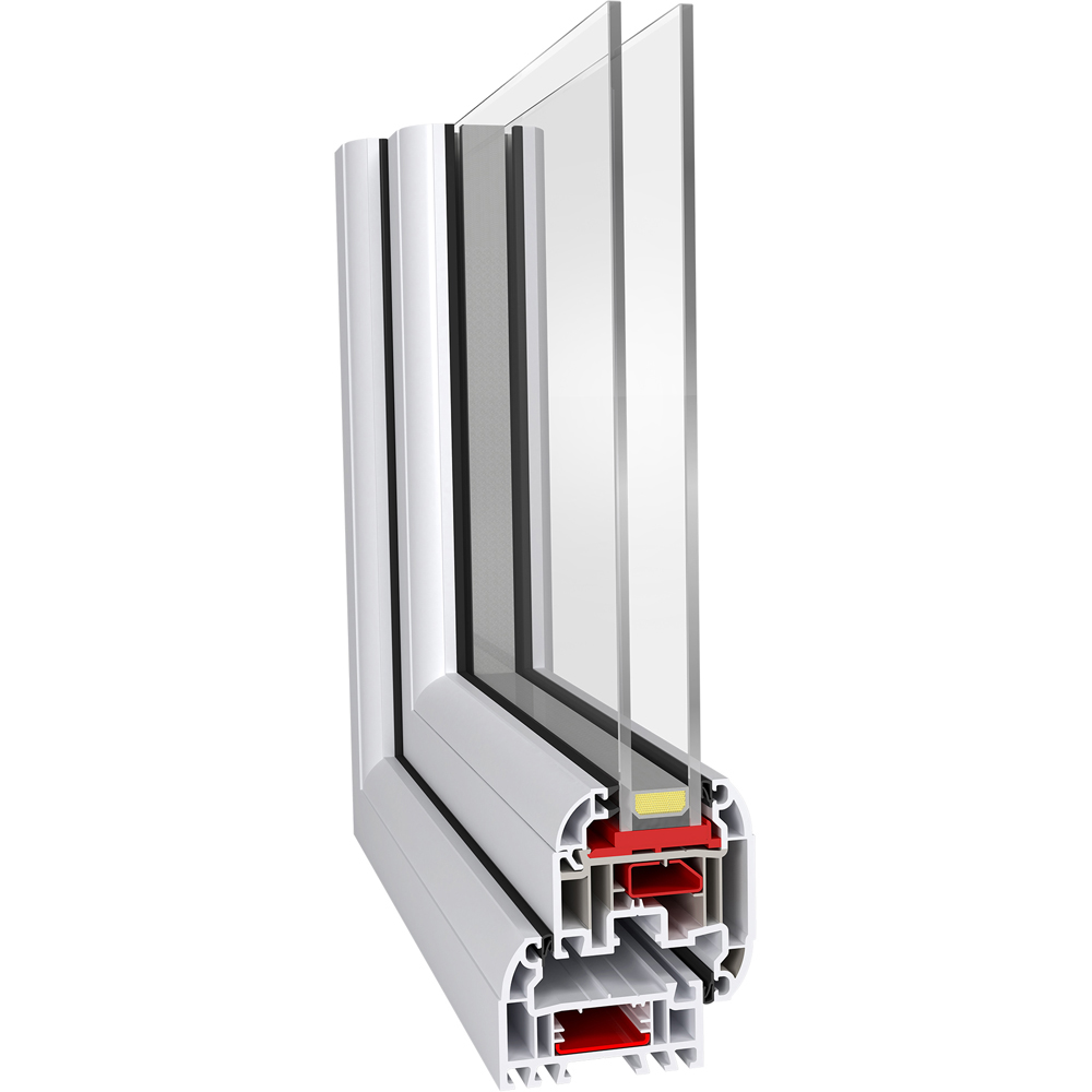 Crystal LH Side Hung and Top Opener Grey White Clear Glass uPVC Double Glazed Window 905 x 965mm Image 4
