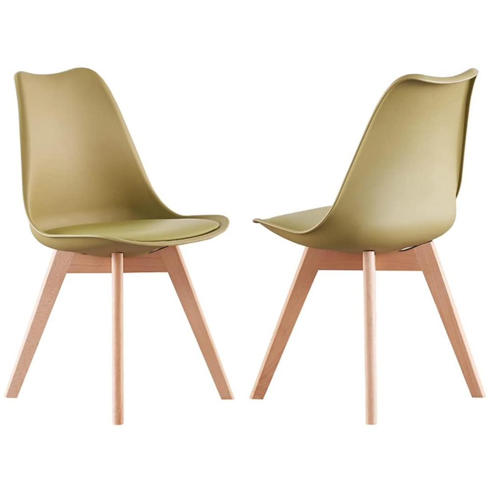 Life Interiors Lorenzo Lime Green Faux Leather Plastic Dining Chairs Set of 2 Image 5
