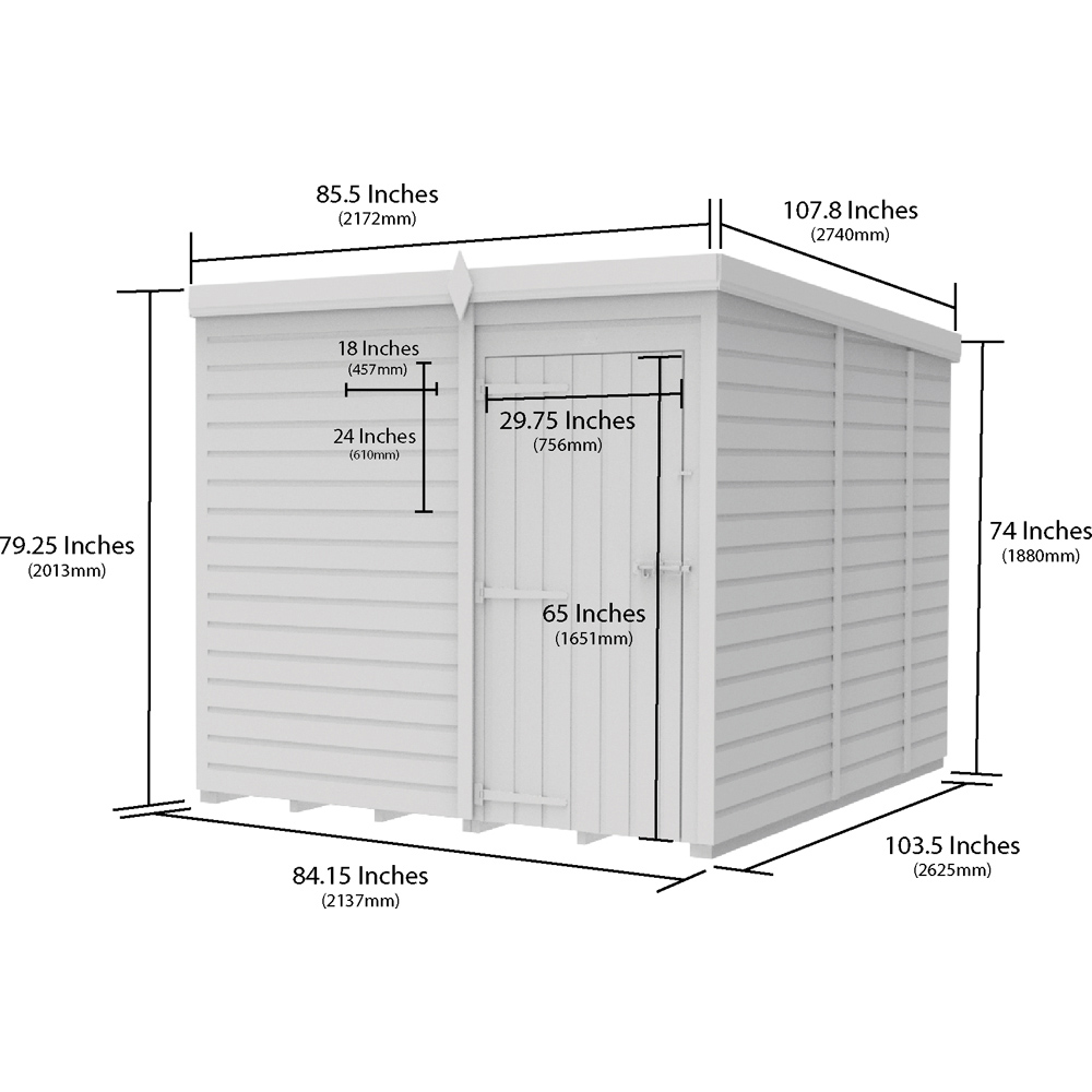 DIY Sheds 7 x 9ft Timber Pent Garden Shed Image 9