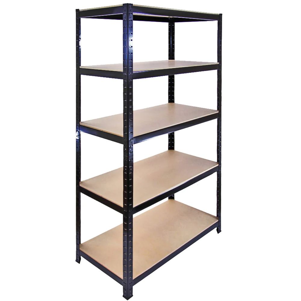 Monster Racking T-Rax Warehouse and Garage Black Metal Shelving 90cm 5 Pack Image 2