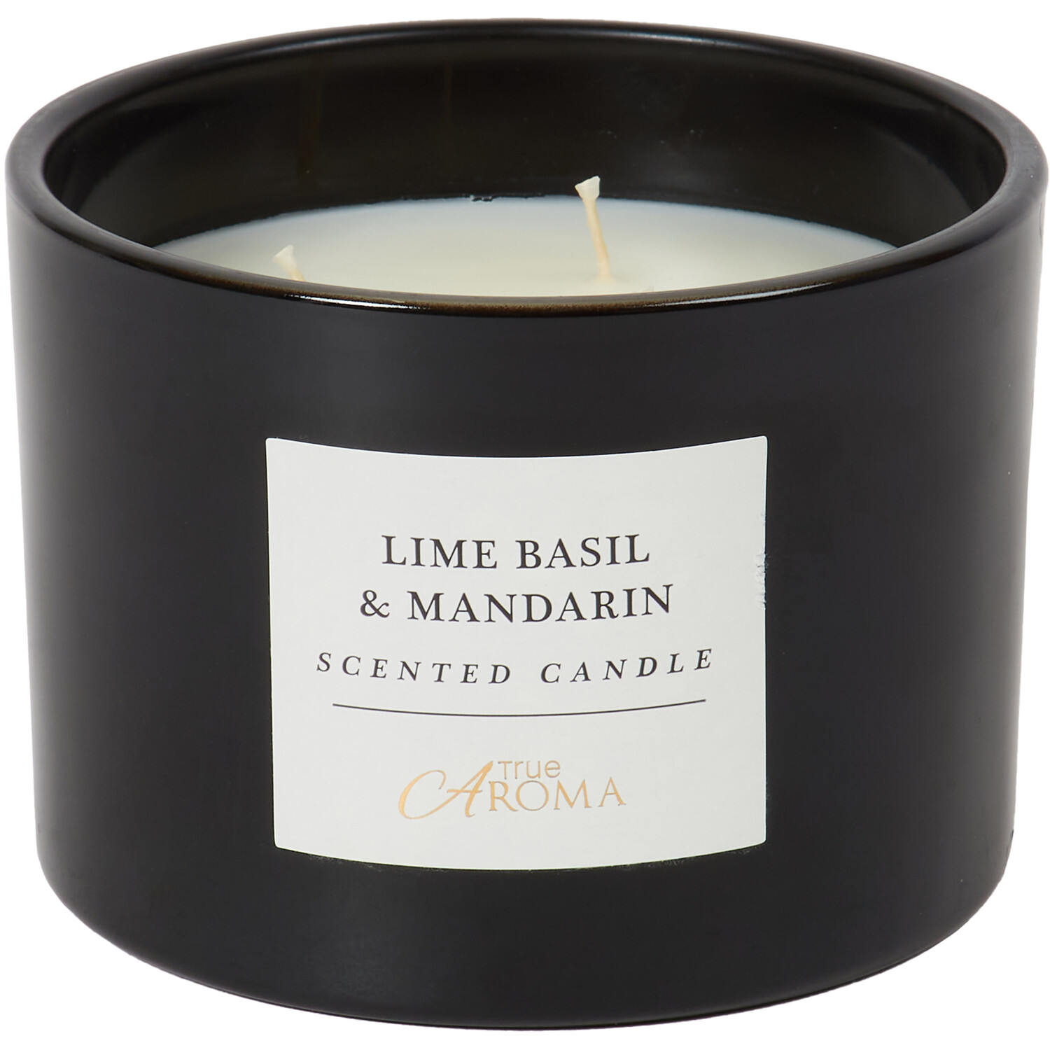 Lime Basil & Mandarin Scented Candle - Black Image 2