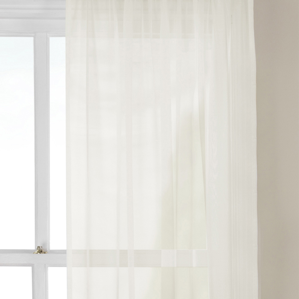 My Home Glacier Cream Voile Panel Curtains 137 x 183cm Image 2