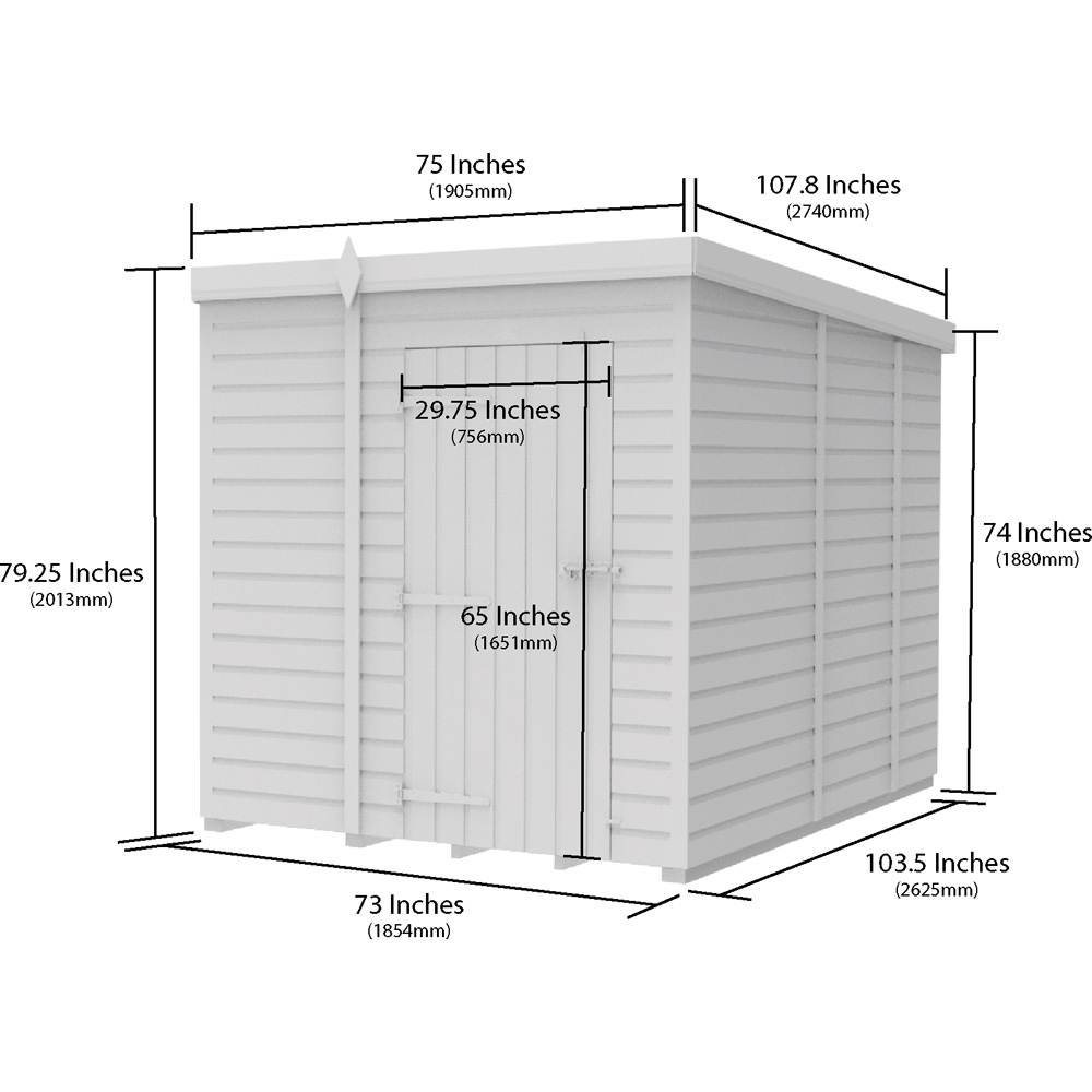 DIY Sheds 6 x 9ft Timber Pent Garden Shed Image 9