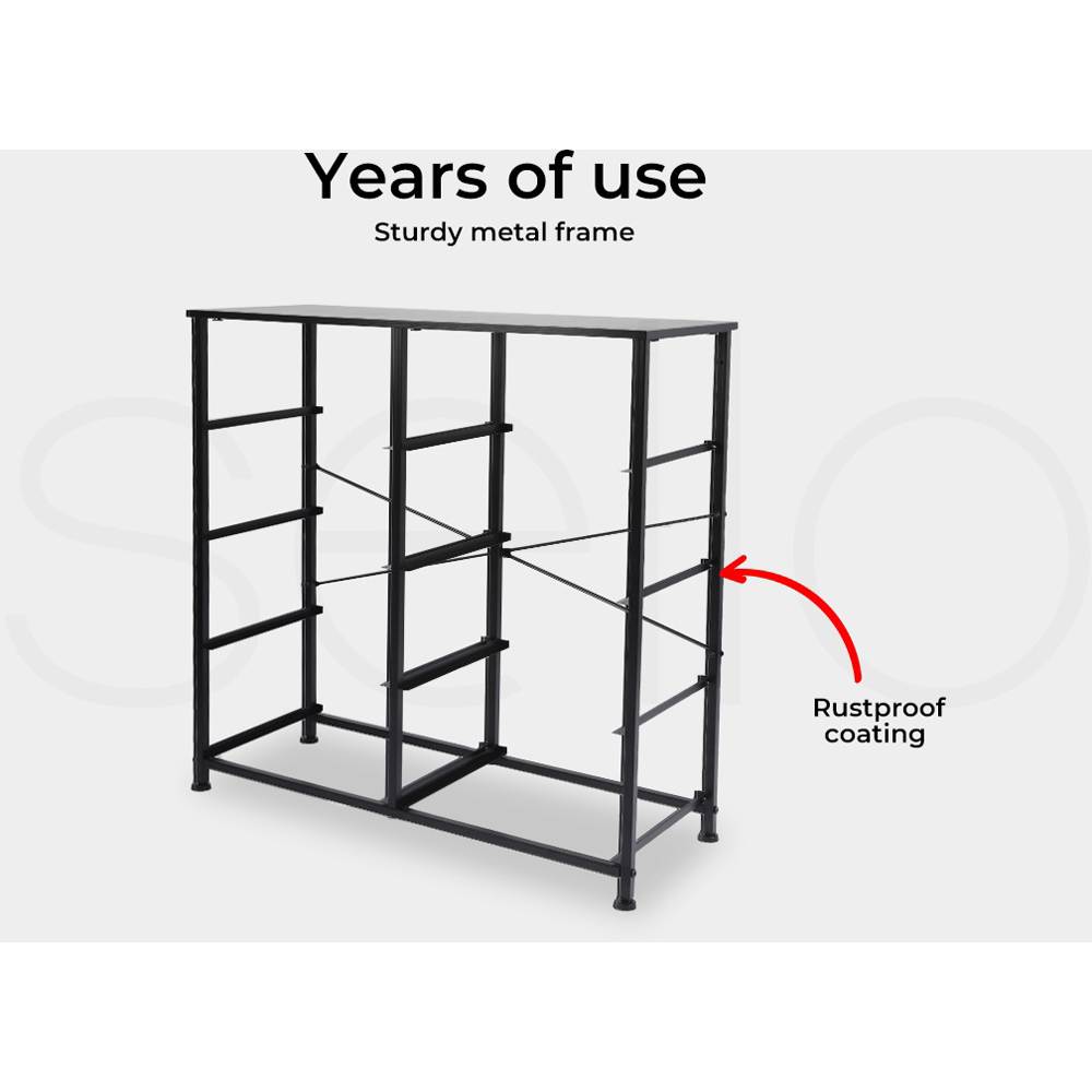 Levede Dark Grey and Black 8 Drawer Fabric Storage Unit Image 5