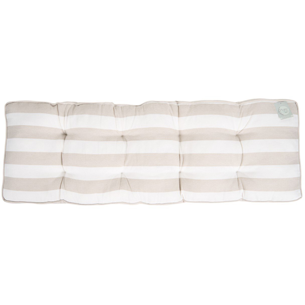 Stripe Bench Pad Taupe Image 3