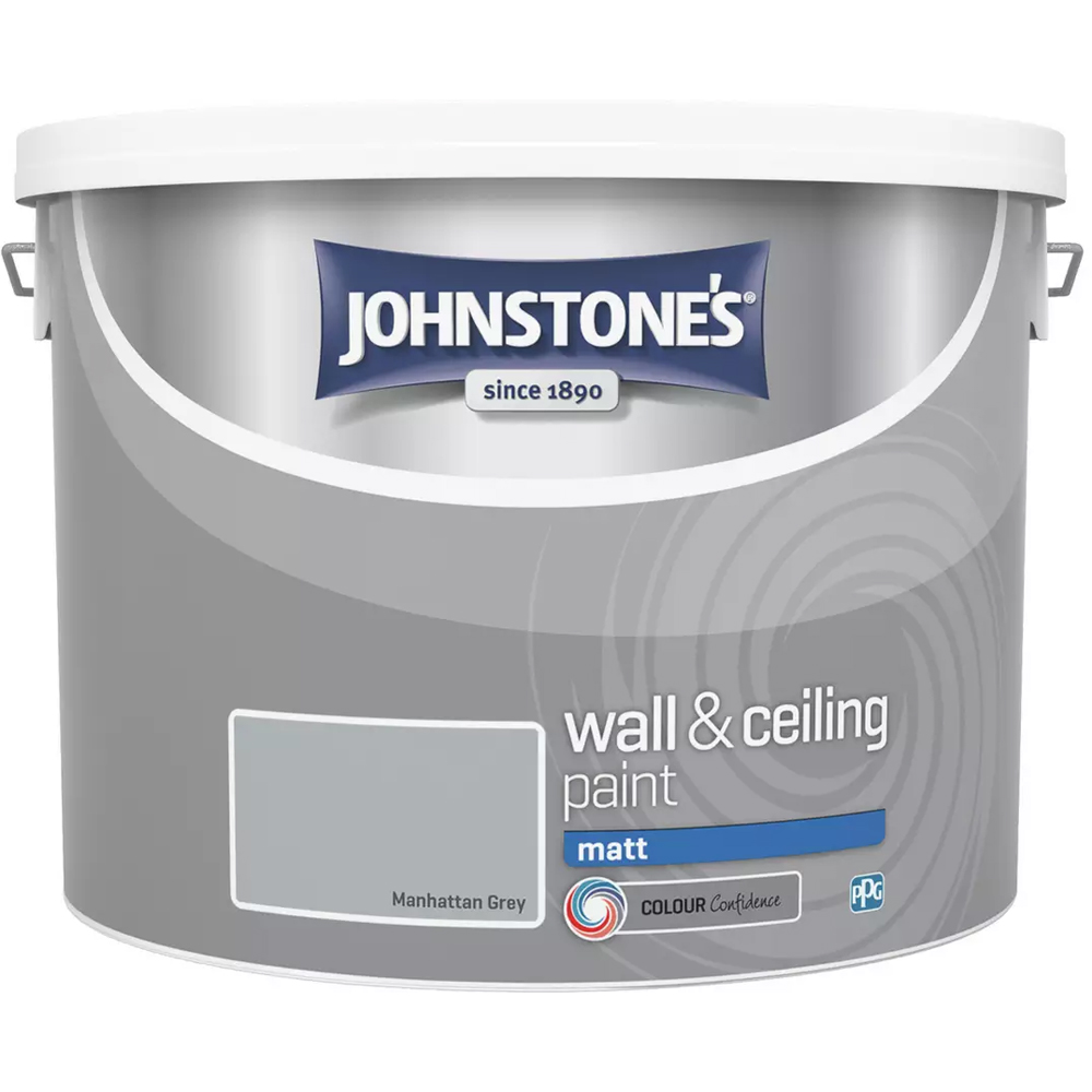 Johnstone's Matt Emulsion Manhattan Grey Paint 10L Image 2