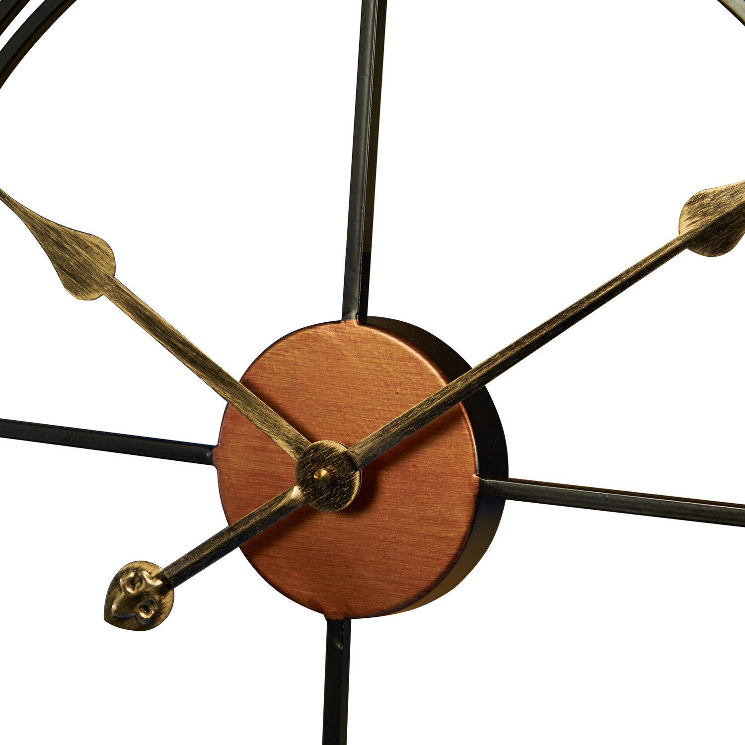 Black Iron Round Wall Clock 70cm Image 5