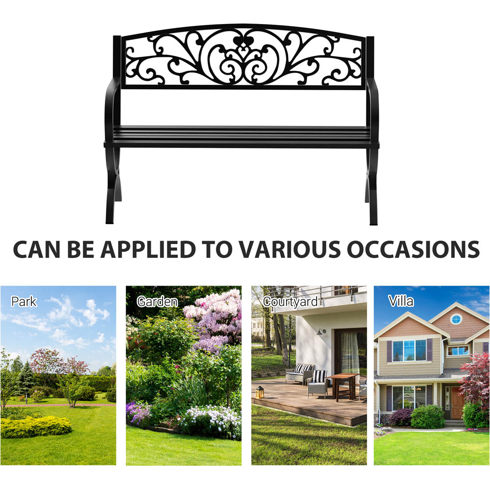 Outsunny 2 Seater Garden Bench Patio Vintage Loveseat Outdoor Decorative Seat Image 5