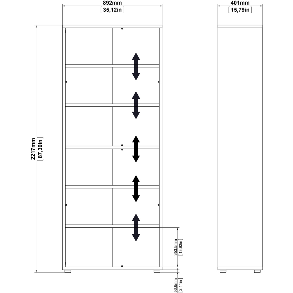 Furniture To Go Prima Oak 2 Door 2 Drawer 3 Shelf Bookcase Image 6