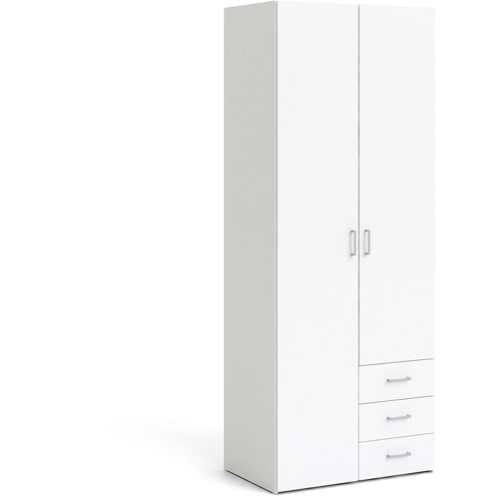 Furniture To Go Space White 2000 2 Door 3 Drawer Wardrobe Image 2