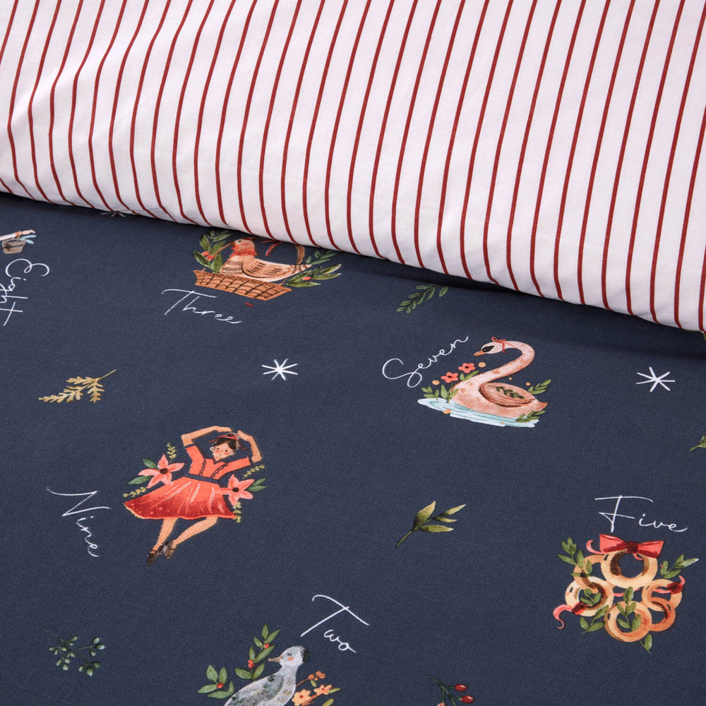 12 Days of Christmas Duvet Set - Blue / Superking Image 5