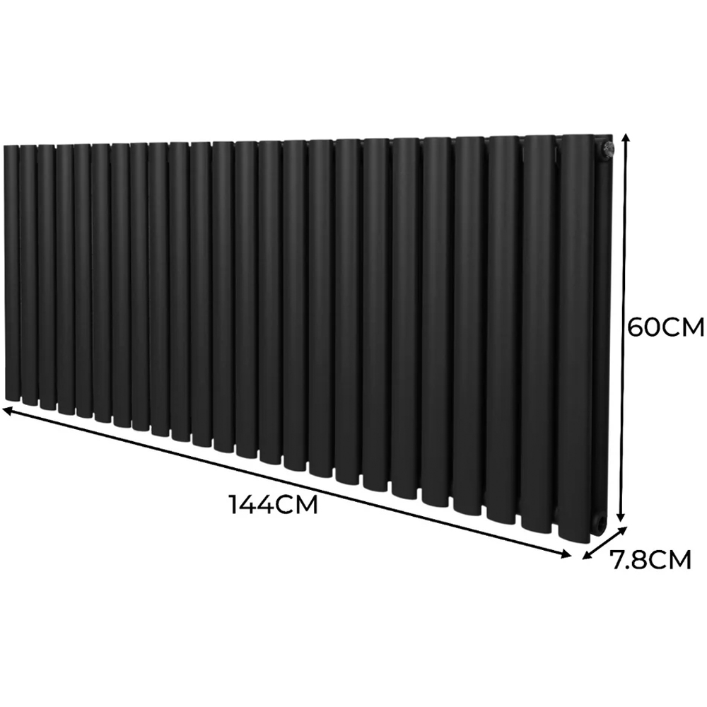 Monster Shop 6440BTU Black Oval Column Radiator and Valves 600 x 1440mm Image 6