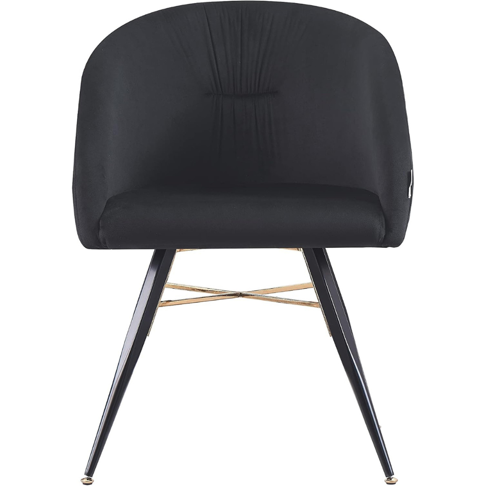 Life Interiors Vittorio Midnight Black Velvet Upholstered Dining Chair Image 4