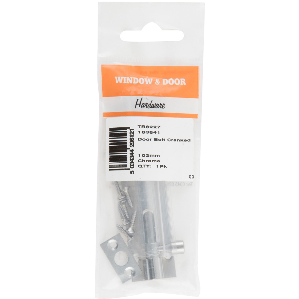 Hiatt 102mm Chrome Cranked Door Bolt Image 2