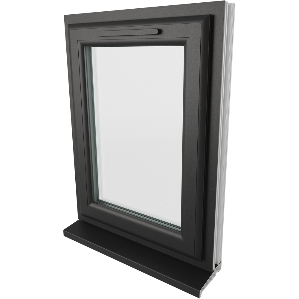 Crystal Black and White LH Side Hung Clear Triple Glazed Window 610 x 965mm Image 4