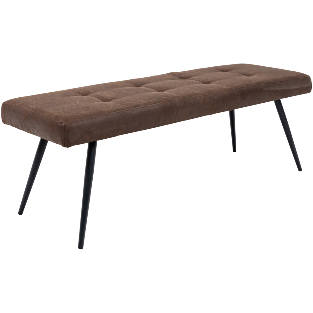 WF Sabena Antique Ebony Fabric Tufted 2 Seater Bench 135cm Image 2