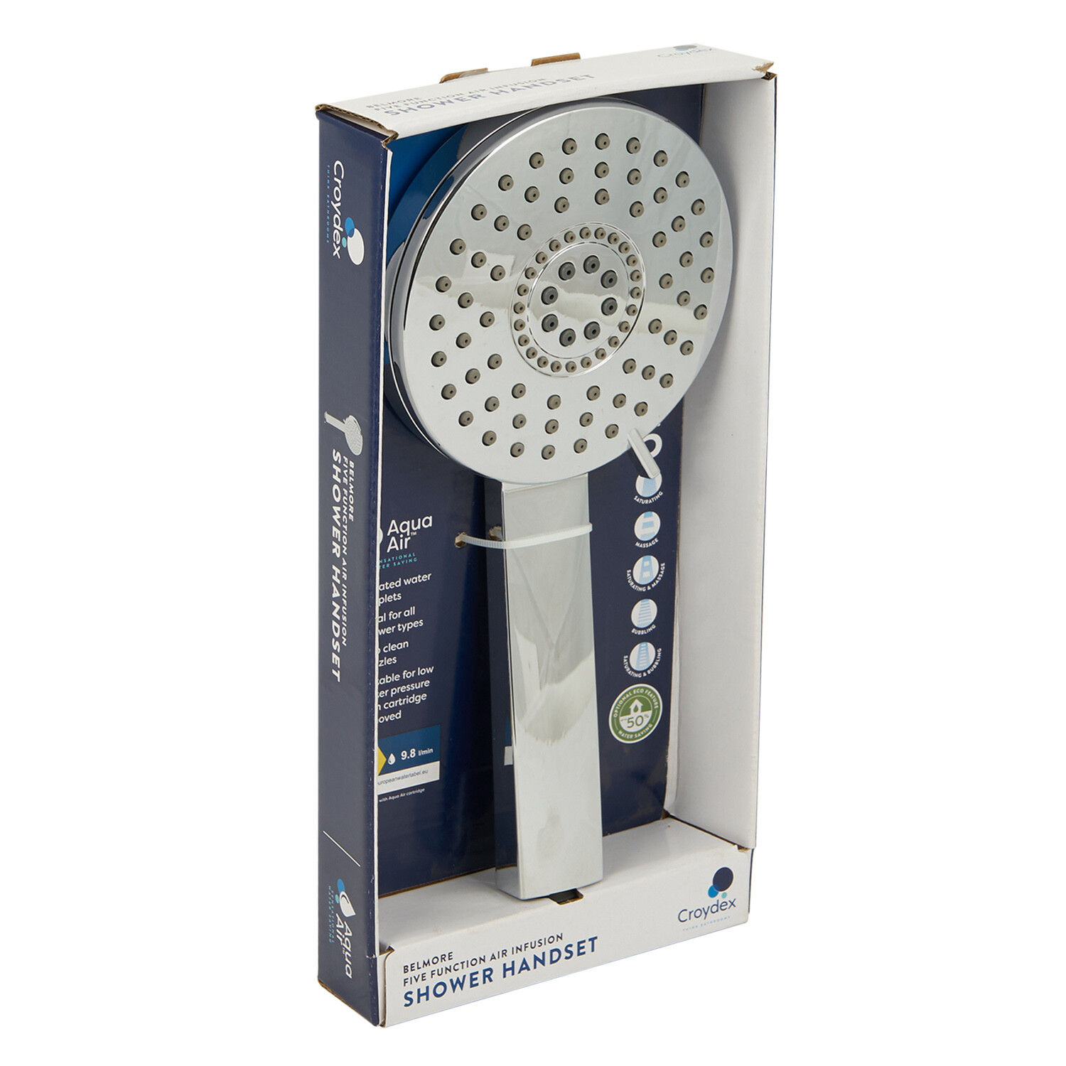 Aqua Air Belmore 5 Function Shower Head Chrome - Chrome Image 2