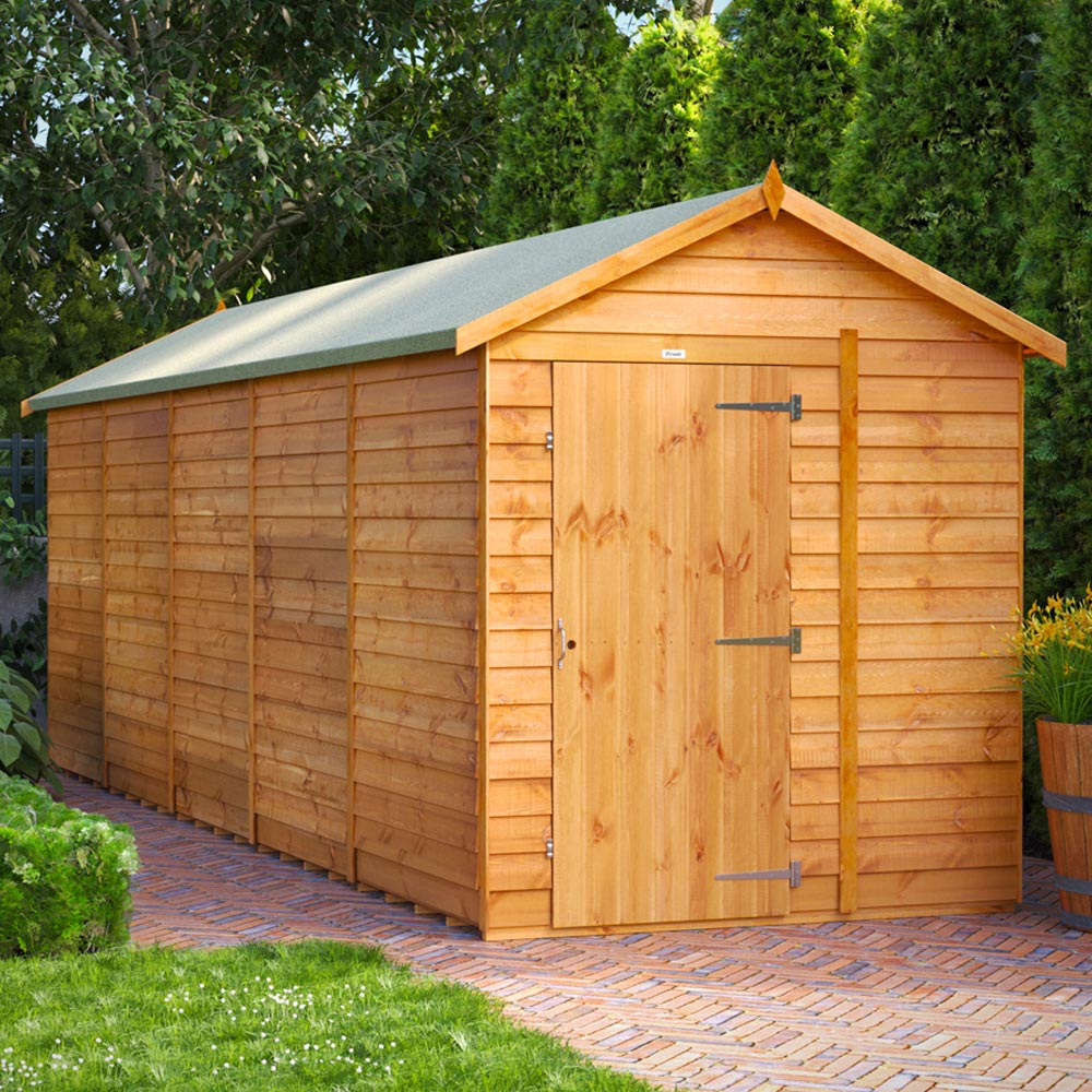 Power Sheds 20 x 6ft Overlap Apex Wooden Shed Image 2