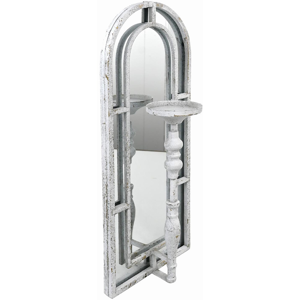Rustic Arched Mirrored Candle Holder - Grey Image 2