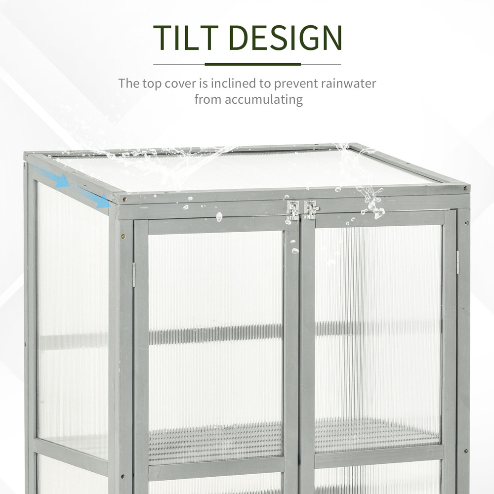 Outsunny Wooden Polycarbonate Cold Frame Image 7