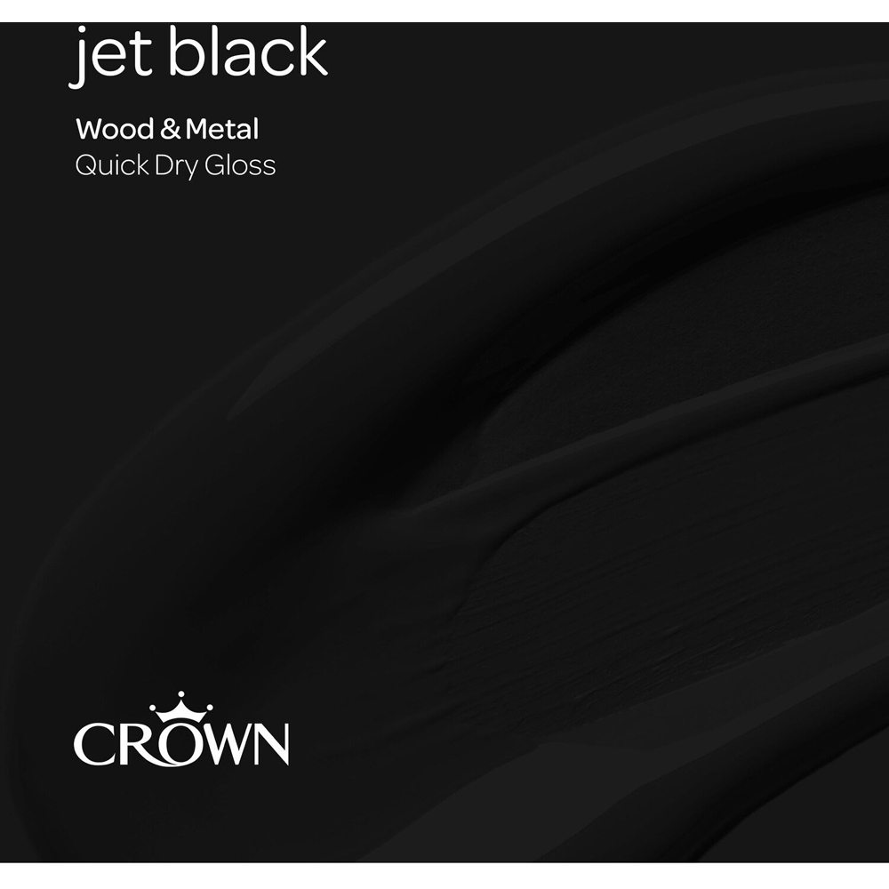 Crown Quick Dry Jet Black Gloss Wood and Metal Paint 750ml Image 4