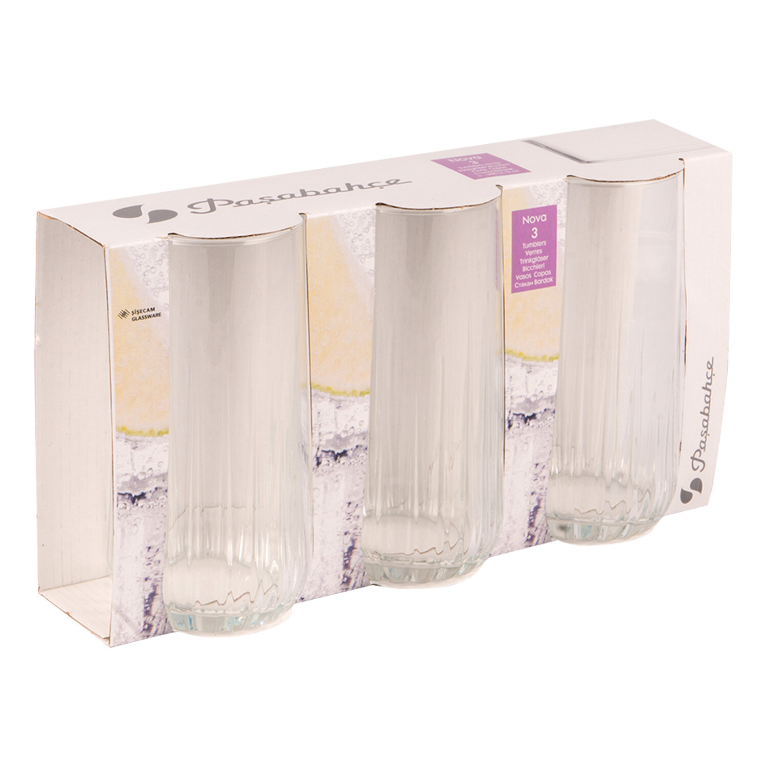 Pasabahce Nova Clear Hi Ball Glasses 3 Pack Image 2