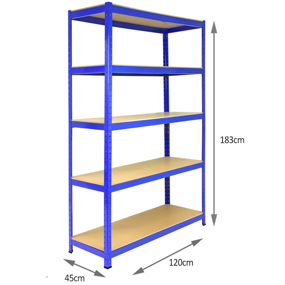 Monster Shop T-RAX Blue Metal Racking Units 180 x 120 x 45cm 3 Pack Image 7