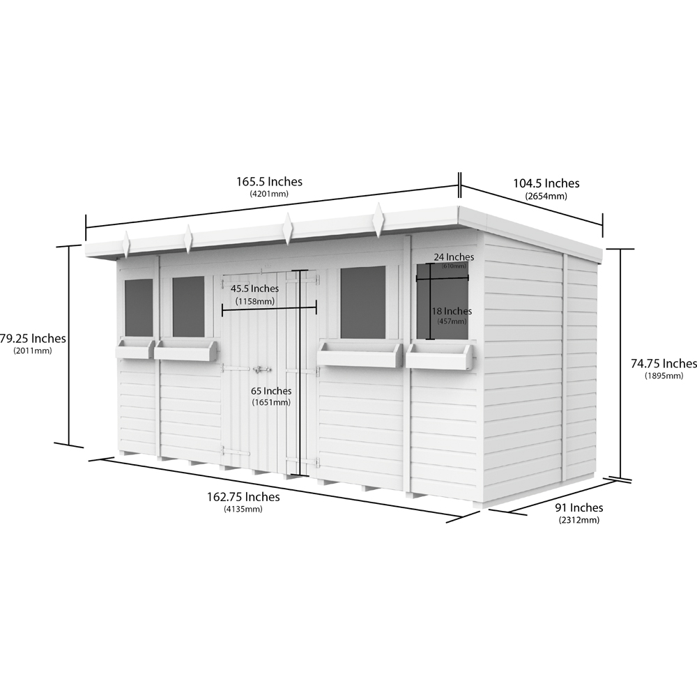 DIY Sheds 14 x 8ft Tongue and Groove Timber Pent Summer Garden Shed Image 8