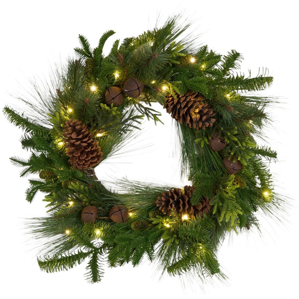 Pinecone and Bells WreathGreen Image 3