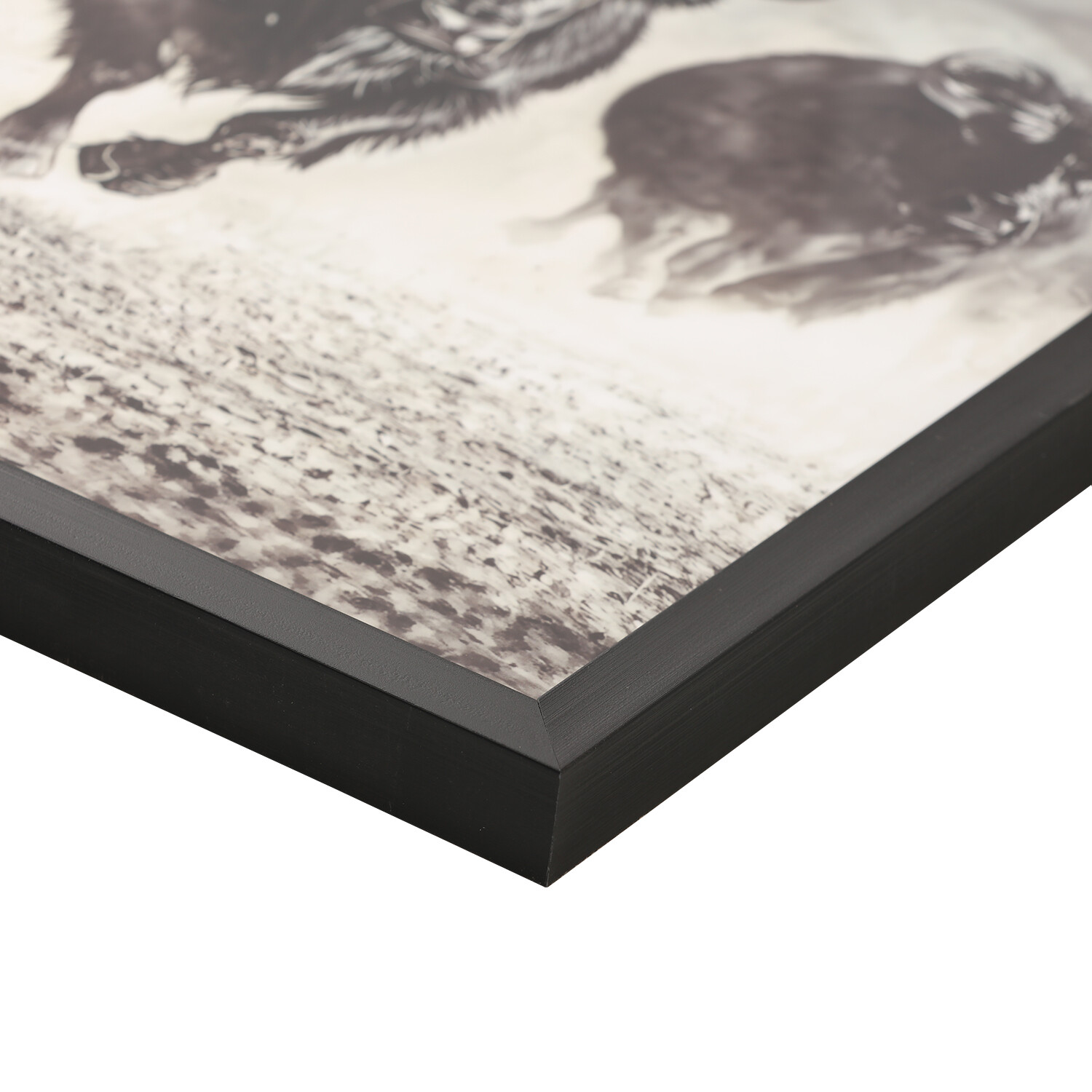 Charging Bisons Framed Gloss Art Black Image 4