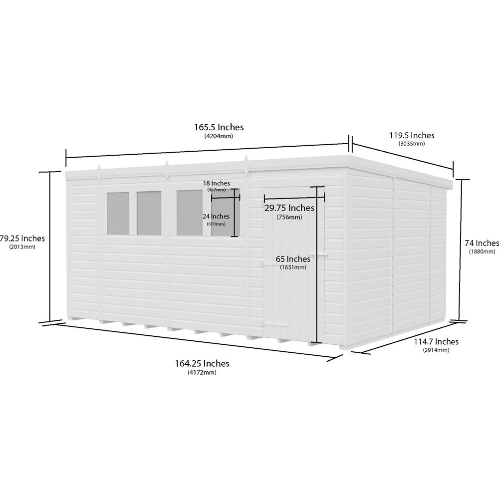 DIY Sheds Pent Garden Shed 14 x 10ft Image 3