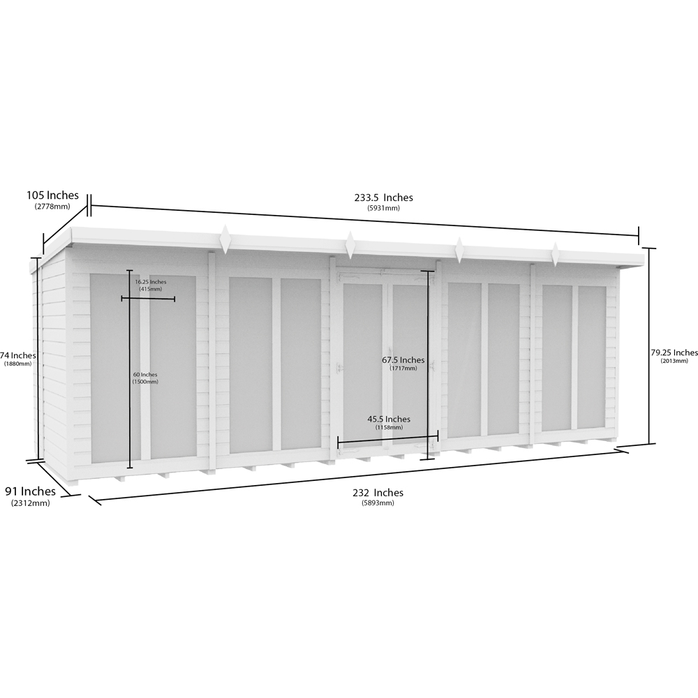 DIY Sheds 20 x 8ft Tongue and Groove Timber Pent Summerhouse Image 7
