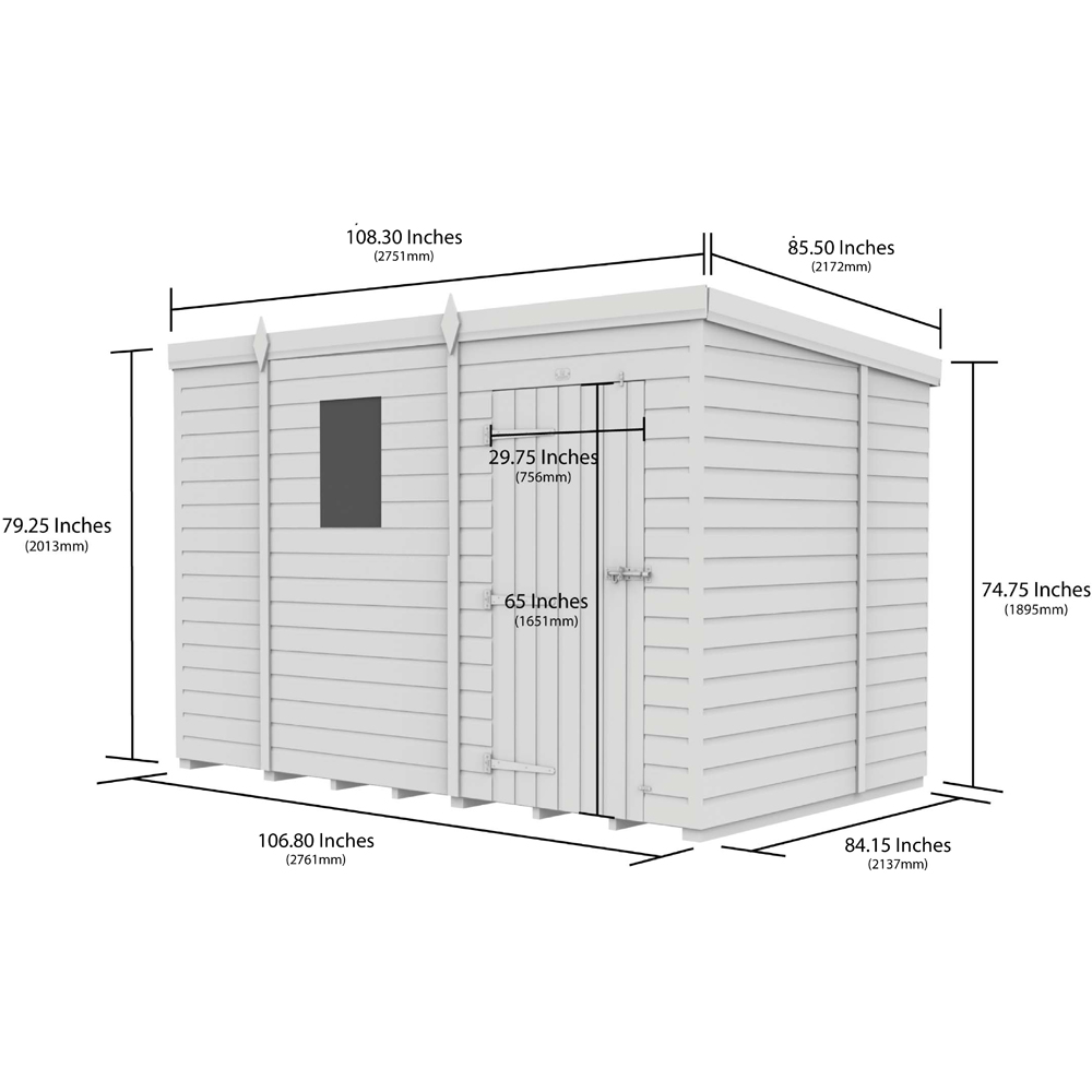 DIY Sheds 9 x 7ft Tongue and Groove Timber Pent Security Garden Shed Image 8