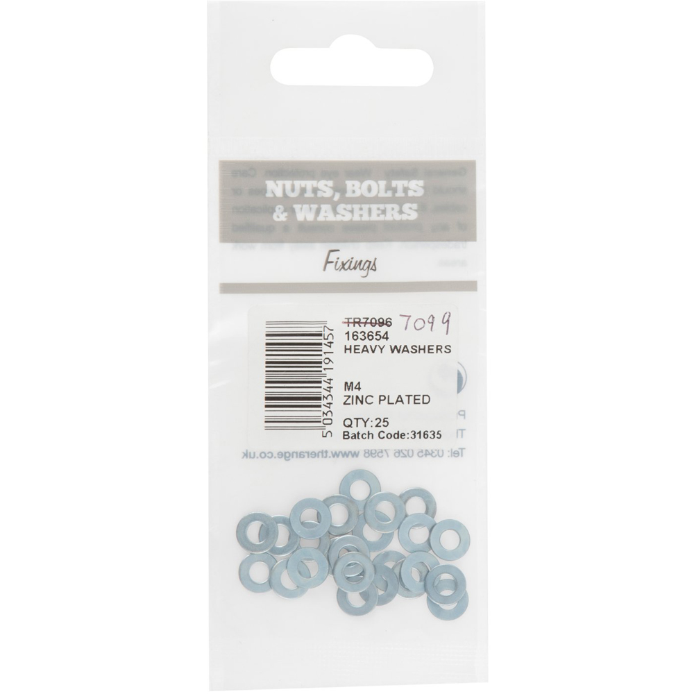 Hiatt M4 Hex Bolt Heavy Washer 25 Pack Image 2
