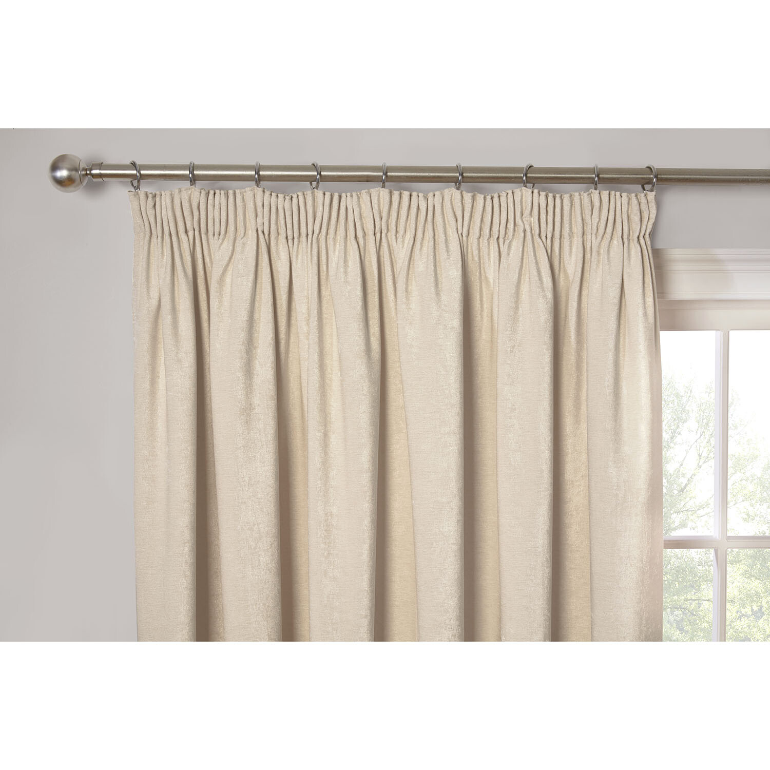 Chenille Taped Curtains - Natural / 137cm / 168cm Image 3