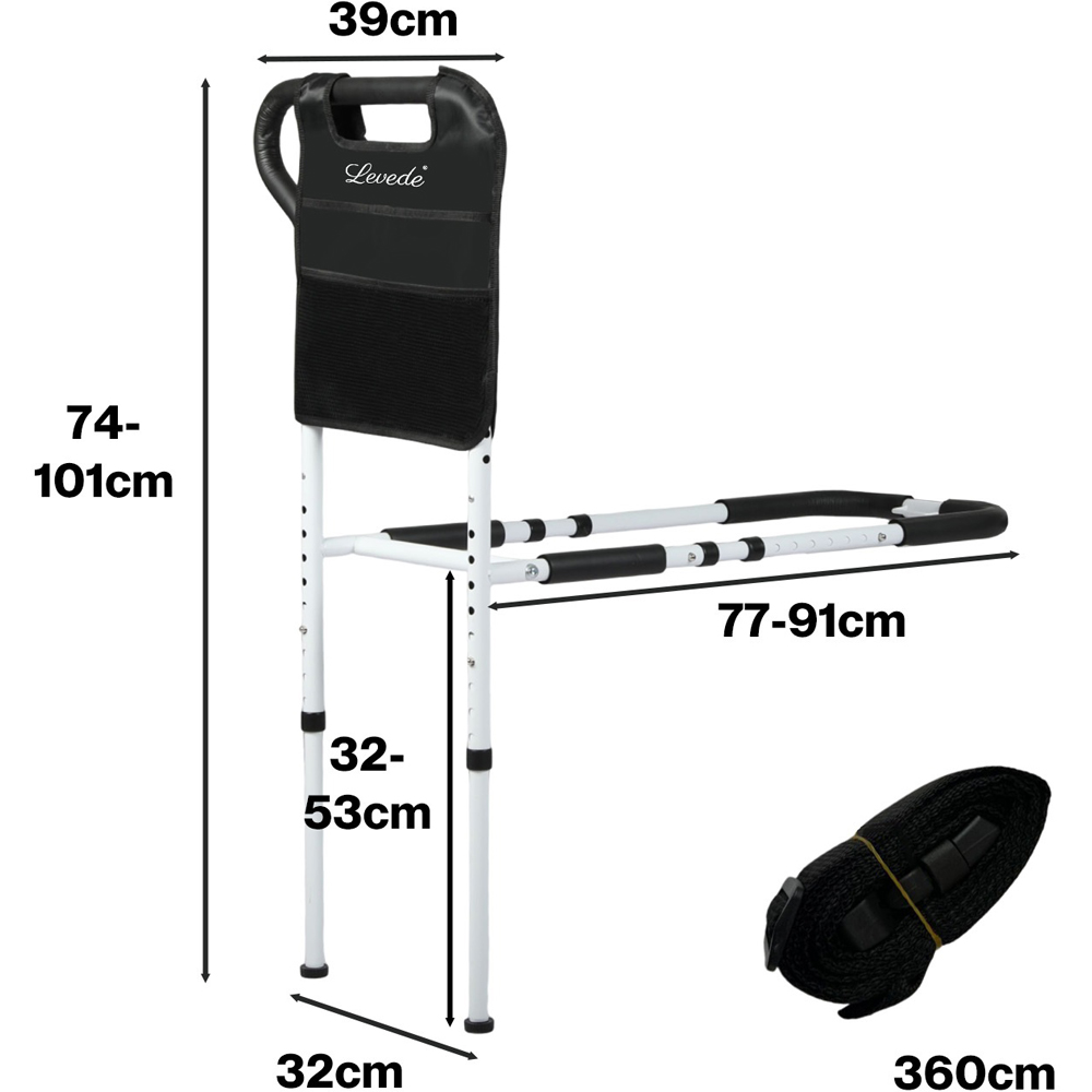 Levede Adjustable Bedside Support Bar with Pouch Image 9
