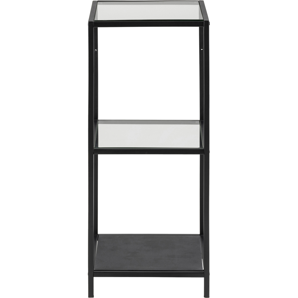 Furniture To Go Seaford Black 2 Glass Shelf Narrow Bookcase Image 2
