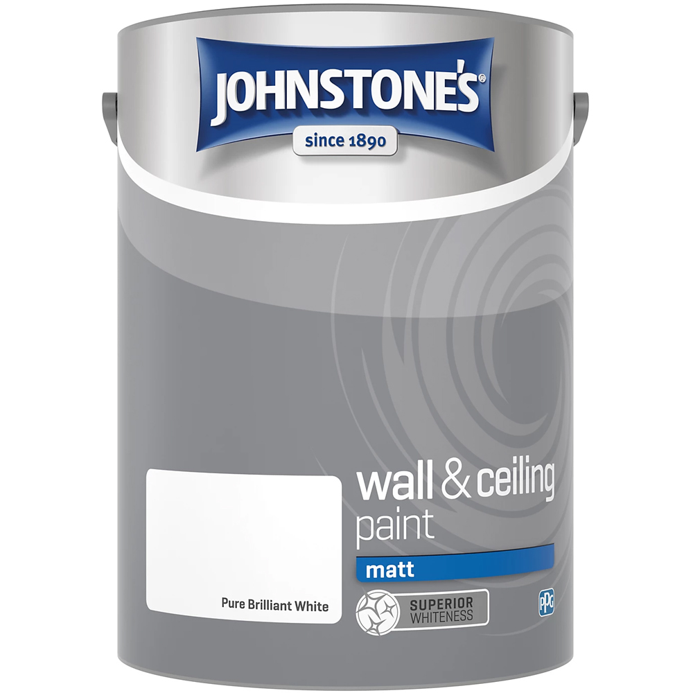 Johnstone's Walls and Ceilings Brilliant White Matt Emulsion Paint 6L Image 2
