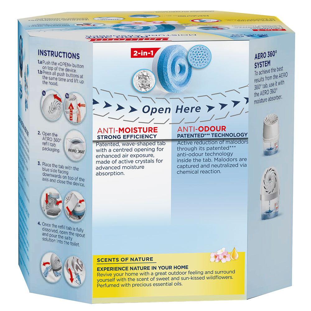 UniBond Aero 360 2 Pack Wildflower Meadow Moisture Absorber Refills Image 3